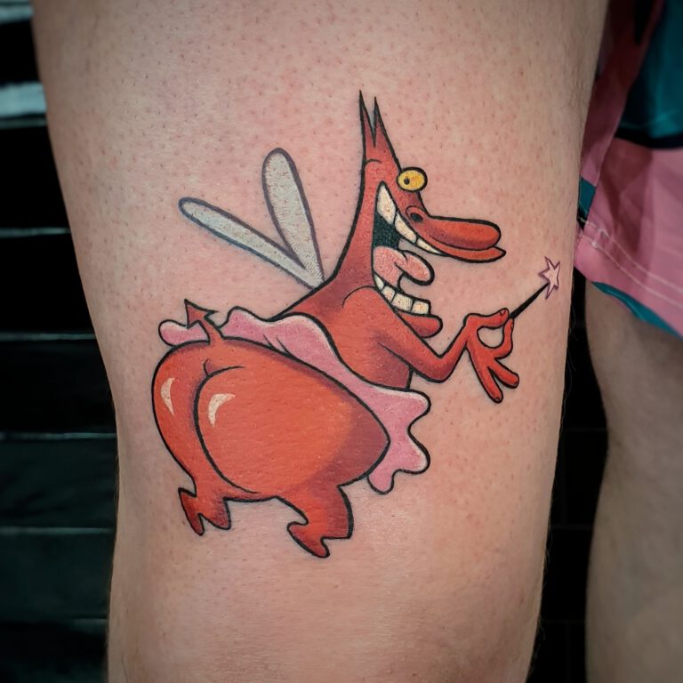 cartoon network the red guy tattoo by Marloes Lupker