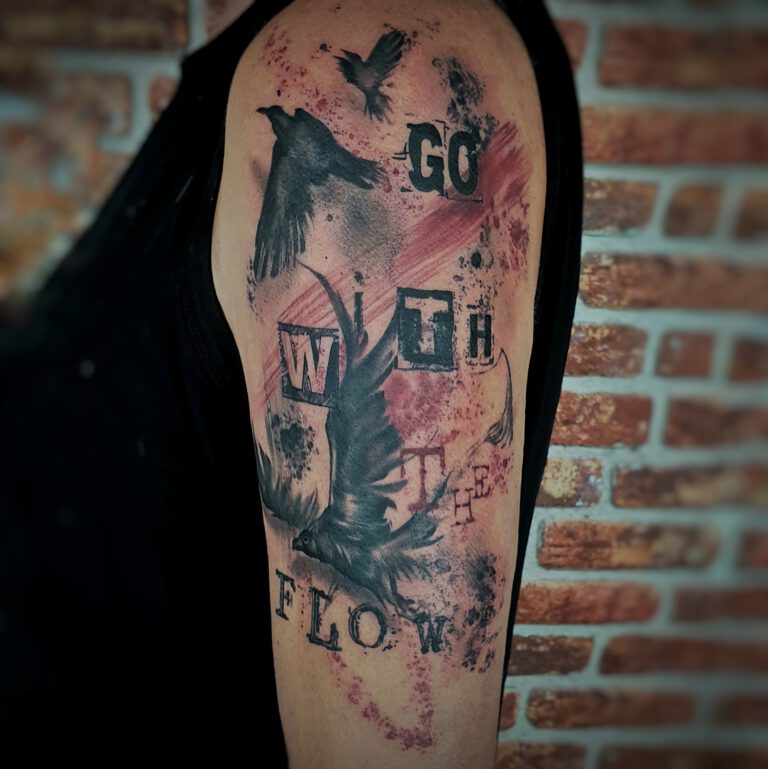 go with the flower qotsa trash polka tattoo by marloes lupker
